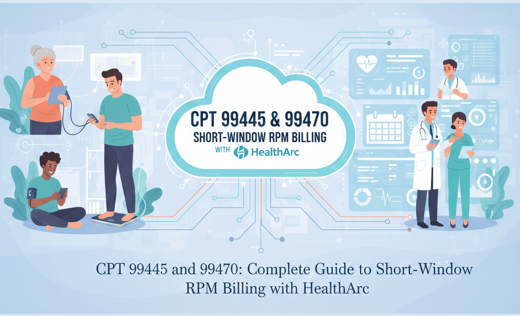 CPT 99445 and 99470: Complete 2026 Guide to Short-Window RPM Billing with HealthArc CPT 99445 and 99470: Complete 2026 Guide to Short-Window RPM Billing with HealthArc